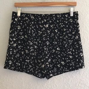 LC Black with White Flowers Shorts